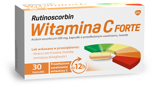 Rutinoscorbin Witamina C Forte dostępny w opakowaniu 30 kapsułek